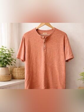 Goodfellow & Co Men's Coral Short-Sleeve Henley